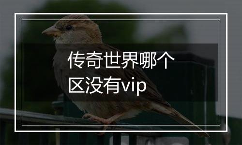 传奇世界哪个区没有vip