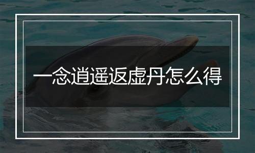 一念逍遥返虚丹怎么得