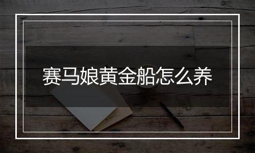 赛马娘黄金船怎么养