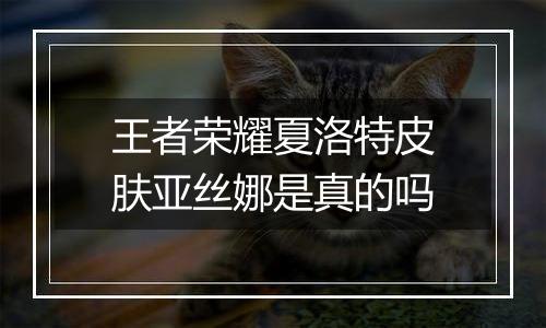 王者荣耀夏洛特皮肤亚丝娜是真的吗