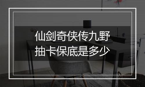 仙剑奇侠传九野抽卡保底是多少