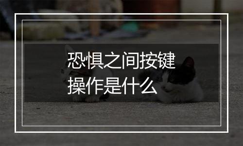 恐惧之间按键操作是什么