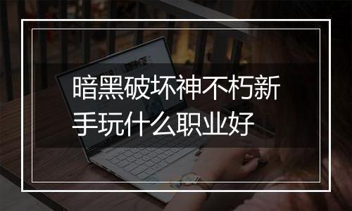 暗黑破坏神不朽新手玩什么职业好