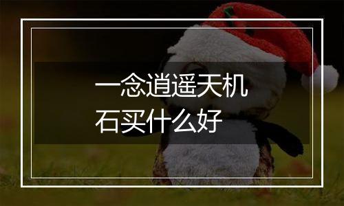 一念逍遥天机石买什么好