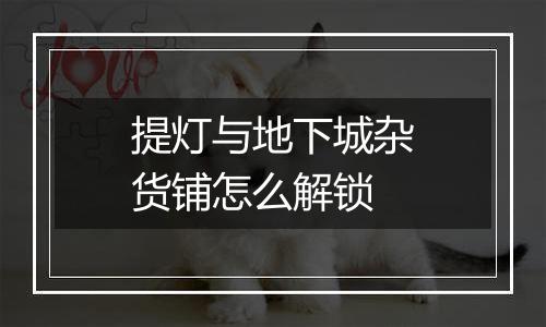 提灯与地下城杂货铺怎么解锁