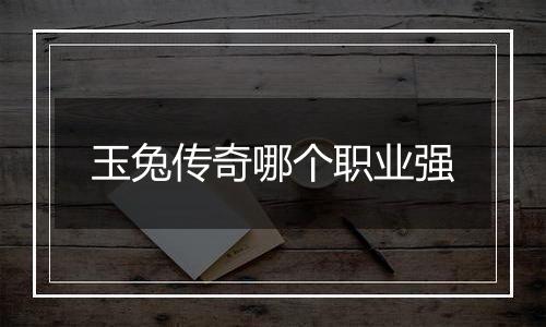 玉兔传奇哪个职业强