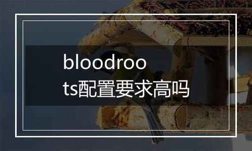 bloodroots配置要求高吗