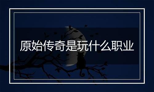 原始传奇是玩什么职业