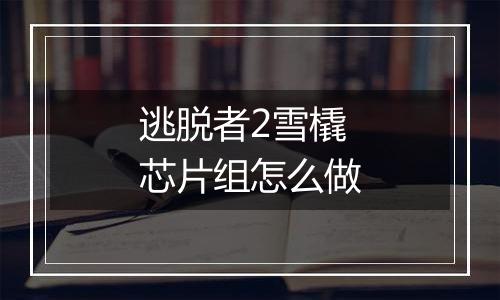 逃脱者2雪橇芯片组怎么做