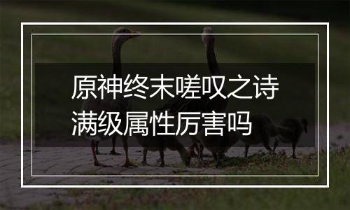 原神终末嗟叹之诗满级属性厉害吗