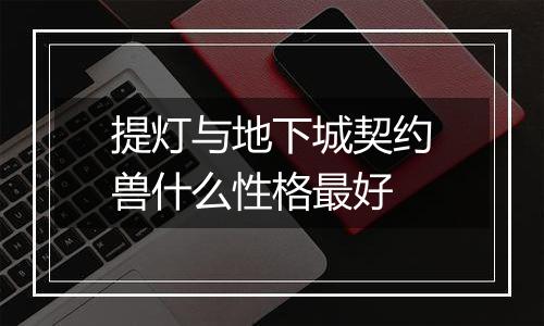 提灯与地下城契约兽什么性格最好