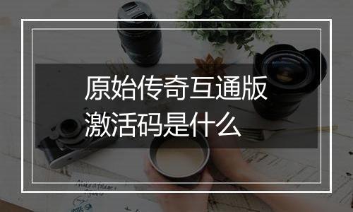 原始传奇互通版激活码是什么