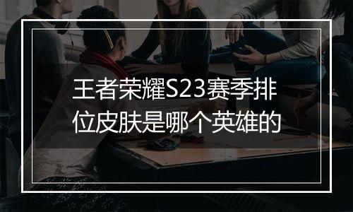 王者荣耀S23赛季排位皮肤是哪个英雄的