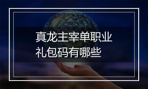 真龙主宰单职业礼包码有哪些