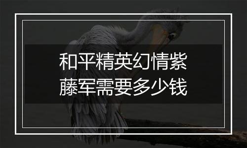和平精英幻情紫藤军需要多少钱