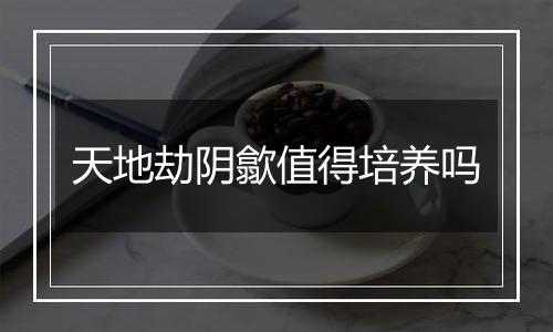 天地劫阴歙值得培养吗