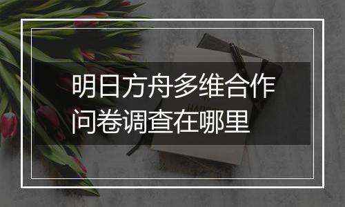 明日方舟多维合作问卷调查在哪里
