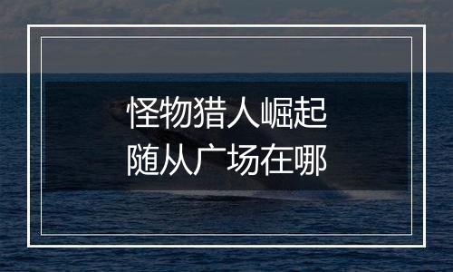 怪物猎人崛起随从广场在哪