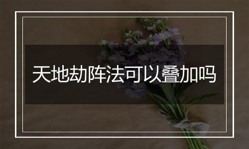 天地劫阵法可以叠加吗