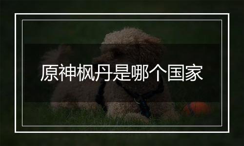 原神枫丹是哪个国家