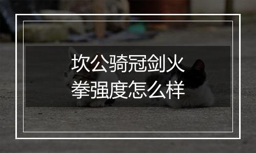 坎公骑冠剑火拳强度怎么样