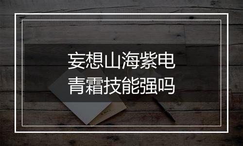 妄想山海紫电青霜技能强吗