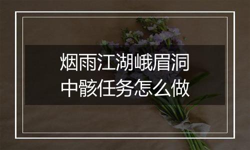 烟雨江湖峨眉洞中骸任务怎么做