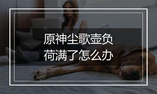 原神尘歌壶负荷满了怎么办