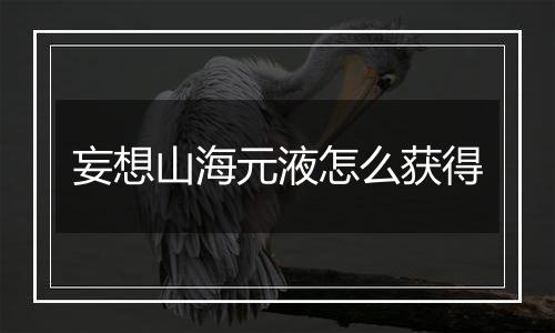 妄想山海元液怎么获得