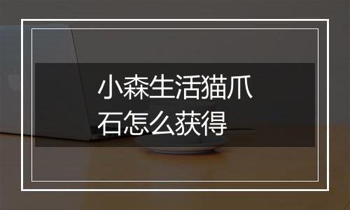 小森生活猫爪石怎么获得