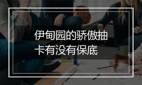 伊甸园的骄傲抽卡有没有保底