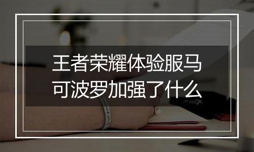 王者荣耀体验服马可波罗加强了什么