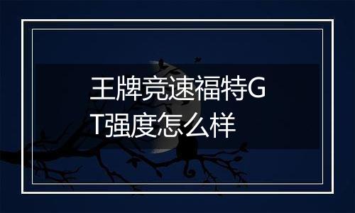 王牌竞速福特GT强度怎么样