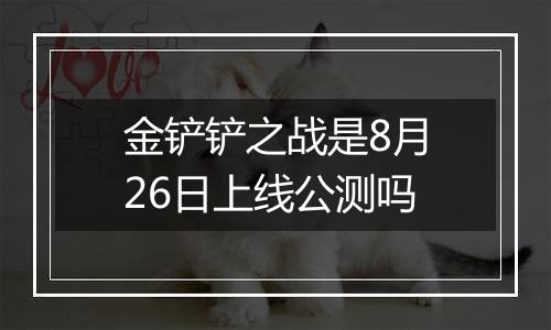 金铲铲之战是8月26日上线公测吗
