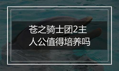 苍之骑士团2主人公值得培养吗