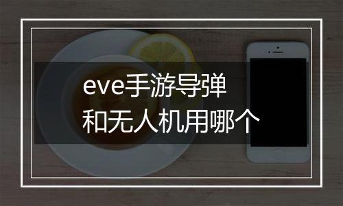eve手游导弹和无人机用哪个