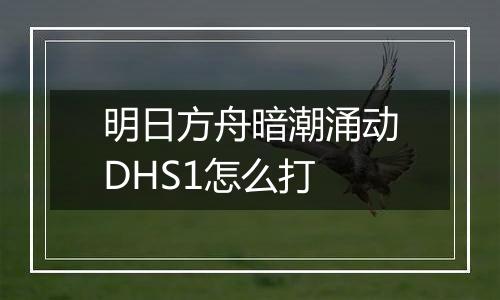 明日方舟暗潮涌动DHS1怎么打