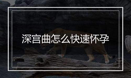 深宫曲怎么快速怀孕