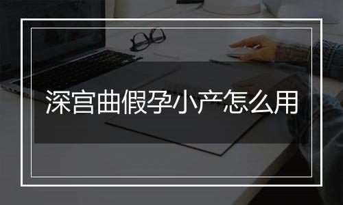 深宫曲假孕小产怎么用