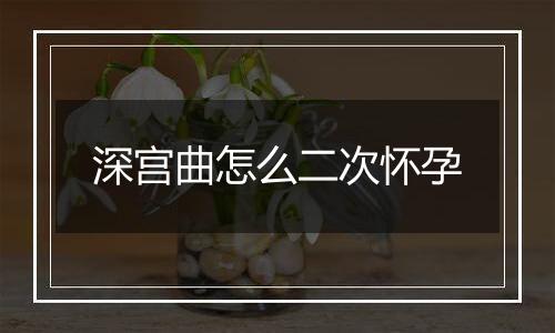 深宫曲怎么二次怀孕