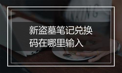 新盗墓笔记兑换码在哪里输入