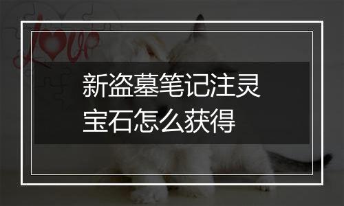 新盗墓笔记注灵宝石怎么获得
