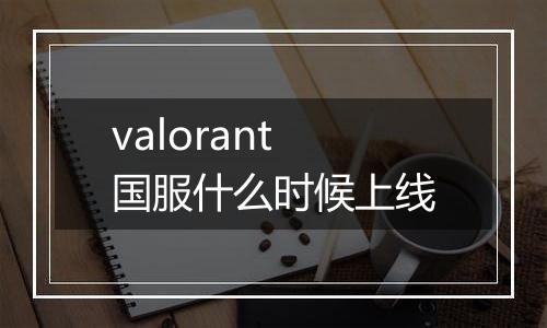 valorant国服什么时候上线