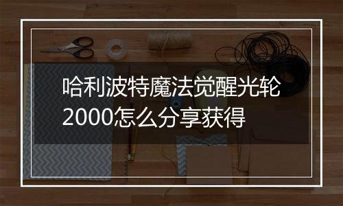 哈利波特魔法觉醒光轮2000怎么分享获得