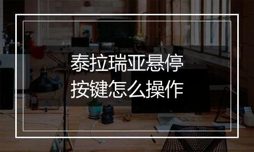 泰拉瑞亚悬停按键怎么操作