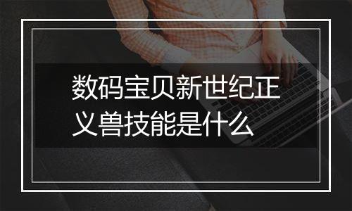 数码宝贝新世纪正义兽技能是什么