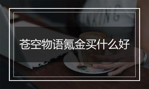 苍空物语氪金买什么好