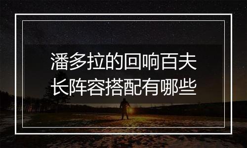 潘多拉的回响百夫长阵容搭配有哪些