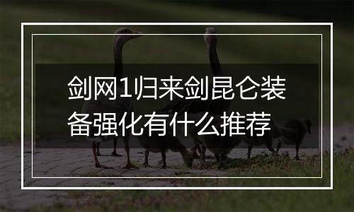 剑网1归来剑昆仑装备强化有什么推荐