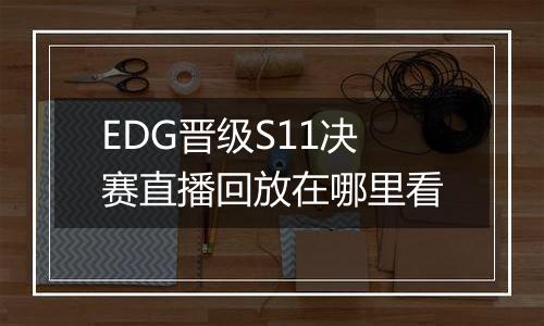 EDG晋级S11决赛直播回放在哪里看